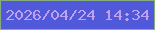 文字の大きさ：1、枠の色：89ac7d、背景の色：5059d9、文字の色：c0a0f0 無料ブログパーツのブログ時計
