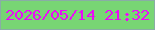 文字の大きさ：2、枠の色：89ada5、背景の色：78d574、文字の色：eb0bf7 無料ブログパーツのブログ時計