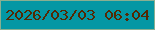文字の大きさ：2、枠の色：89af91、背景の色：0497a4、文字の色：542904 無料ブログパーツのブログ時計