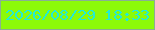 文字の大きさ：2、枠の色：89b092、背景の色：8cfa08、文字の色：22ebd6 無料ブログパーツのブログ時計