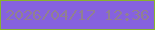 文字の大きさ：1、枠の色：89b32c、背景の色：8662de、文字の色：918090 無料ブログパーツのブログ時計