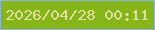 文字の大きさ：4、枠の色：89b3e9、背景の色：86b517、文字の色：e0dda2 無料ブログパーツのブログ時計