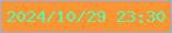 文字の大きさ：5、枠の色：89b3fe、背景の色：fc9530、文字の色：4afcba 無料ブログパーツのブログ時計