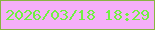文字の大きさ：3、枠の色：89b441、背景の色：f5aff8、文字の色：6ff141 無料ブログパーツのブログ時計