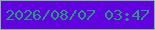 文字の大きさ：5、枠の色：89b48c、背景の色：6003df、文字の色：249c7b 無料ブログパーツのブログ時計