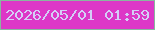 文字の大きさ：5、枠の色：89b69f、背景の色：dd37c7、文字の色：d4cef7 無料ブログパーツのブログ時計