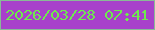 文字の大きさ：5、枠の色：89ba97、背景の色：a841cb、文字の色：6eea4d 無料ブログパーツのブログ時計