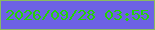 文字の大きさ：5、枠の色：89bb60、背景の色：6d61e5、文字の色：24d405 無料ブログパーツのブログ時計