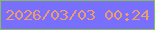 文字の大きさ：1、枠の色：89bc59、背景の色：786ffc、文字の色：eb9b6e 無料ブログパーツのブログ時計