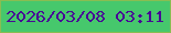 文字の大きさ：5、枠の色：89bd52、背景の色：46c86c、文字の色：480896 無料ブログパーツのブログ時計
