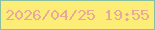 文字の大きさ：3、枠の色：89bea3、背景の色：fbed75、文字の色：e8a99c 無料ブログパーツのブログ時計