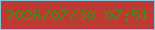 文字の大きさ：2、枠の色：89c0da、背景の色：bc3a31、文字の色：3a8e1a 無料ブログパーツのブログ時計