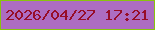 文字の大きさ：4、枠の色：89c30d、背景の色：ad6cc1、文字の色：970d28 無料ブログパーツのブログ時計