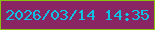 文字の大きさ：2、枠の色：89c310、背景の色：8a2563、文字の色：0ac3e5 無料ブログパーツのブログ時計
