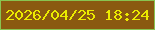 文字の大きさ：1、枠の色：89c350、背景の色：8a5910、文字の色：eceb00 無料ブログパーツのブログ時計