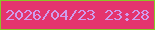 文字の大きさ：5、枠の色：89c627、背景の色：e4346e、文字の色：ce9ded 無料ブログパーツのブログ時計