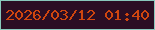 文字の大きさ：3、枠の色：89c8bc、背景の色：2b0e24、文字の色：cf460f 無料ブログパーツのブログ時計
