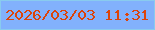 文字の大きさ：1、枠の色：89cbee、背景の色：82b1fc、文字の色：dc440a 無料ブログパーツのブログ時計
