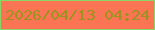 文字の大きさ：4、枠の色：89d566、背景の色：fb7554、文字の色：9c931f 無料ブログパーツのブログ時計