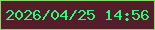 文字の大きさ：4、枠の色：89d66c、背景の色：541d2a、文字の色：29f97c 無料ブログパーツのブログ時計