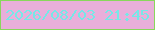文字の大きさ：2、枠の色：89d75c、背景の色：e9afda、文字の色：76e8e7 無料ブログパーツのブログ時計