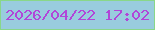 文字の大きさ：1、枠の色：89d789、背景の色：99ccde、文字の色：b146d8 無料ブログパーツのブログ時計