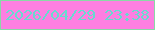 文字の大きさ：3、枠の色：89d9a6、背景の色：fd7fe1、文字の色：67dbcf 無料ブログパーツのブログ時計