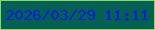 文字の大きさ：3、枠の色：89dc59、背景の色：045f54、文字の色：0620d7 無料ブログパーツのブログ時計