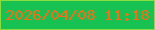 文字の大きさ：4、枠の色：89dd3e、背景の色：18c252、文字の色：f66c1a 無料ブログパーツのブログ時計