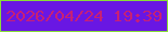 文字の大きさ：4、枠の色：89de38、背景の色：6917e3、文字の色：c72075 無料ブログパーツのブログ時計