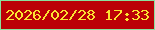 文字の大きさ：3、枠の色：89e19d、背景の色：bb0106、文字の色：fbe332 無料ブログパーツのブログ時計