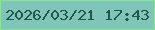 文字の大きさ：1、枠の色：89e38f、背景の色：80c5b9、文字の色：245549 無料ブログパーツのブログ時計