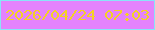 文字の大きさ：1、枠の色：89e4f8、背景の色：e483fd、文字の色：f4d126 無料ブログパーツのブログ時計