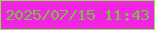 文字の大きさ：4、枠の色：89e548、背景の色：f125e1、文字の色：74c837 無料ブログパーツのブログ時計