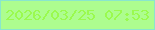 文字の大きさ：3、枠の色：89e6cd、背景の色：adfd8f、文字の色：9afa4f 無料ブログパーツのブログ時計