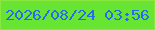 文字の大きさ：5、枠の色：89e73e、背景の色：67e532、文字の色：266ded 無料ブログパーツのブログ時計