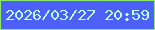文字の大きさ：1、枠の色：89e76a、背景の色：4d60f9、文字の色：b9feee 無料ブログパーツのブログ時計