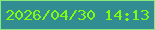 文字の大きさ：2、枠の色：89e87c、背景の色：328d92、文字の色：81fc10 無料ブログパーツのブログ時計