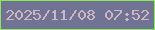文字の大きさ：5、枠の色：89ea52、背景の色：717395、文字の色：cdb7c1 無料ブログパーツのブログ時計