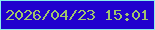 文字の大きさ：5、枠の色：89edec、背景の色：2101ce、文字の色：a0c56c 無料ブログパーツのブログ時計