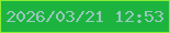 文字の大きさ：5、枠の色：89ee34、背景の色：1cb43f、文字の色：99c7bd 無料ブログパーツのブログ時計