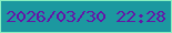文字の大きさ：5、枠の色：89f0c1、背景の色：1c98a0、文字の色：6415a7 無料ブログパーツのブログ時計