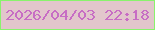 文字の大きさ：2、枠の色：89f36d、背景の色：e2c6cc、文字の色：c76dc4 無料ブログパーツのブログ時計