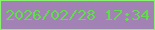 文字の大きさ：4、枠の色：89f36f、背景の色：a282b4、文字の色：61dc4c 無料ブログパーツのブログ時計