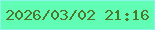 文字の大きさ：5、枠の色：89f4e7、背景の色：62fdb4、文字の色：4f7729 無料ブログパーツのブログ時計
