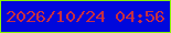 文字の大きさ：5、枠の色：89f506、背景の色：0008dc、文字の色：c62f42 無料ブログパーツのブログ時計