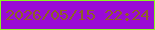 文字の大きさ：2、枠の色：89f71f、背景の色：9a0bd5、文字の色：8e6126 無料ブログパーツのブログ時計