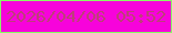 文字の大きさ：1、枠の色：89f865、背景の色：f703db、文字の色：be3f78 無料ブログパーツのブログ時計