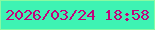 文字の大きさ：3、枠の色：89faa2、背景の色：3ef3b3、文字の色：c4027b 無料ブログパーツのブログ時計