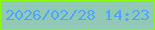 文字の大きさ：4、枠の色：89fc04、背景の色：91c8b6、文字の色：4da6fb 無料ブログパーツのブログ時計